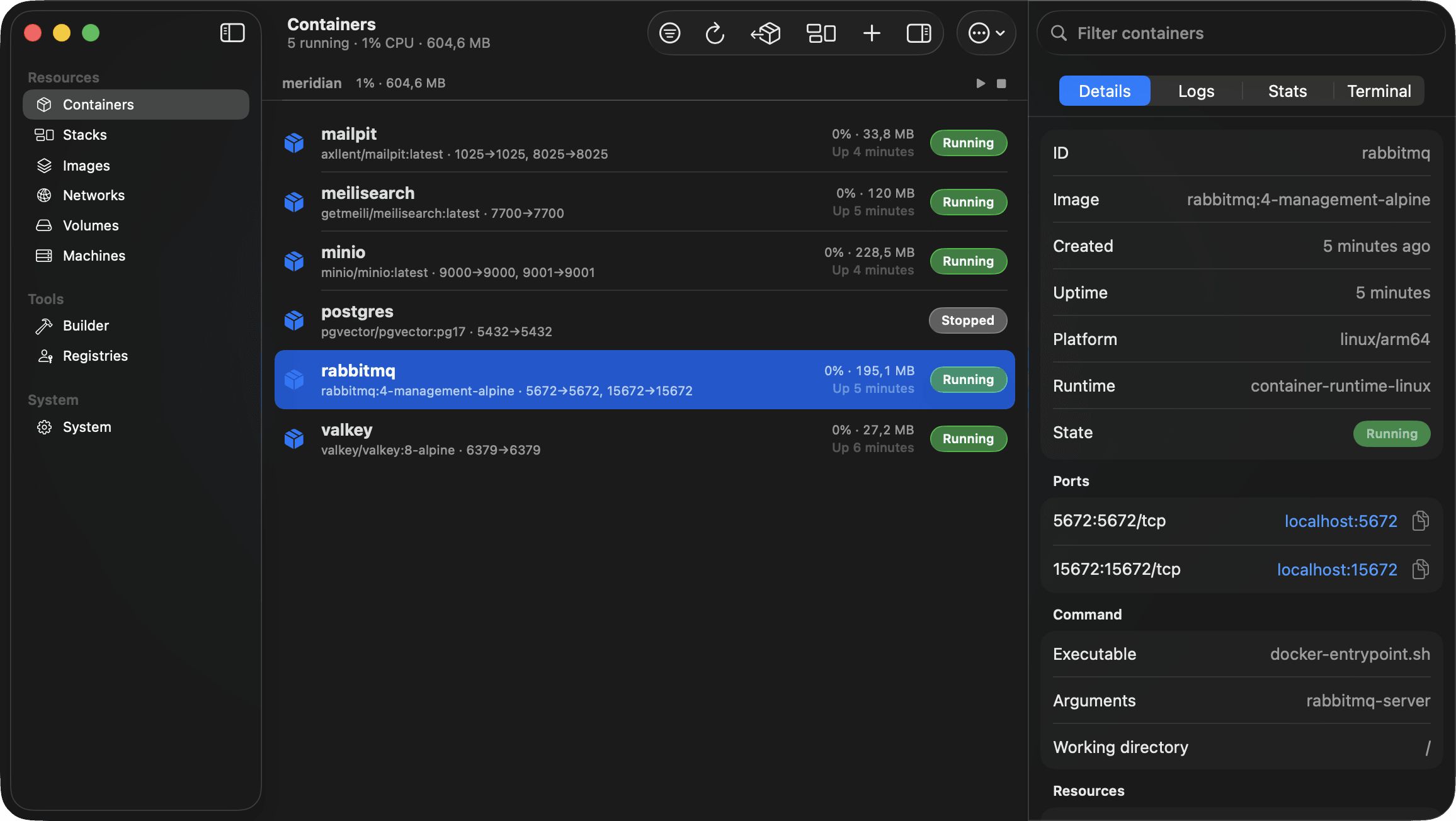 Container Desktop main window